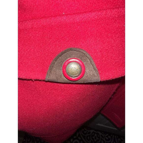 Vintage Talbots Wool Red Parka Coat Jacket Size 8 Sherpa Collar Made In USA Long - Picture 5 of 7